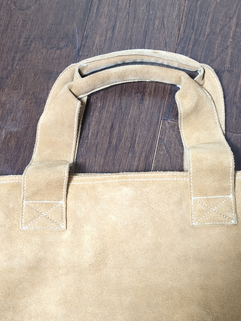 Eddie Bauer Tan Genuine Leather Suede Large Shoulder Bag Boho - Picture 2 of 9